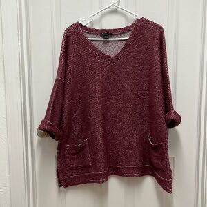 Robert Louis Burgundy Cotton V-Neck